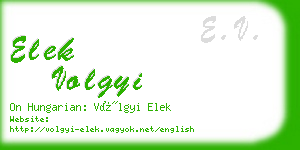 elek volgyi business card